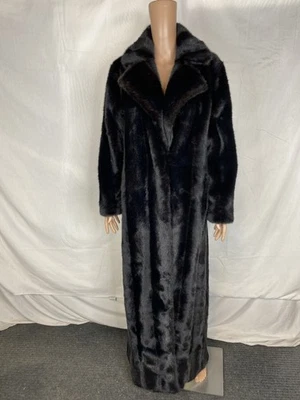 Maxi abrigo largo de visón sintético afeitado Gabrielle para mujer Apparis talla S negro Foto 1 de 4