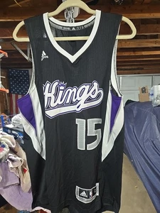Adidas NBA Sacramento Kings #15 DeMarcus Cousins Swingman Jersey Black Men’s SM - Picture 1 of 21