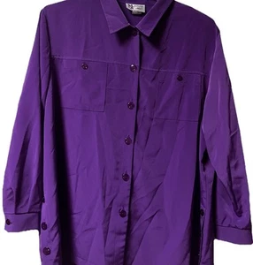 Maggie Sweet ~ Women’s ~ Top ~ 2X ~ Blouse ~ Purple ~ Vintage - Picture 1 of 13