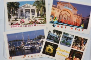 Lot (4) Captiva & Sanibel Island, Ft. Meyers & Key West, Florida Jumbo Postcards - Picture 1 of 9