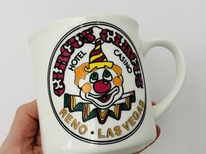 Vintage Circus Circus Casino Souvenir Mug Reno Las Vegas Hotel Clown Face Cup - Picture 1 of 12