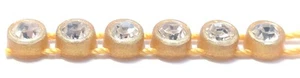 10 mt. PASSAMANERIA STRASS BASE GOLD-STRASS CRYSTAL ss13 - Bild 1 von 1