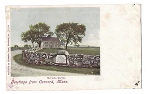 MERIAMS CORNER Battle Road Begins 1775 Concord MA Massachusetts UDB Postcard UB - Picture 1 of 2