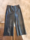 Womens Guess High Rise Black Faux Leather Culotte Pants Size 8