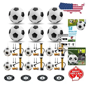 Official Size 5 Soccer Ball Set with Pumps - 6 Balls and Equipment for Training - Picture 1 of 9