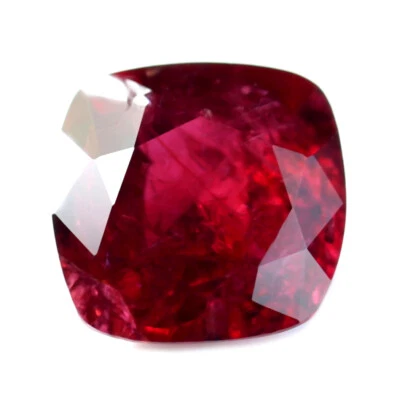 Certified 0.64ct Natural Untreated Red Color Ruby Unheated 5x5x3.87 mm Cushion - Image 1 of 3