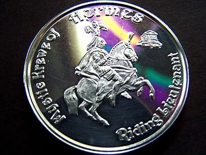 XXRare 2016 Hermes Riding Lieutenant Fine Silver Mardi Gras Doubloon in Case - Picture 1 of 3