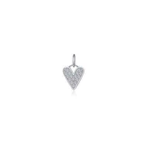 BRAND NEW LAFONN Platinum Bonded Silver Heart Diamond Charm Pendant P2023CLP00 - Picture 1 of 1