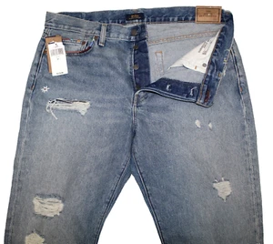 Polo Ralph Lauren Damen distressed bestickt blau Jeans neu mit Etikett $ 179 Größe 31 - Bild 1 von 4