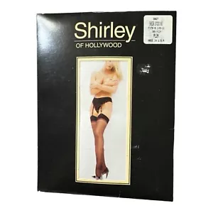 Calze nylon vintage Shirley of Hollywood PRUGNA top coscia hi adatte 8,5-11 NUOVE - Foto 1 di 4