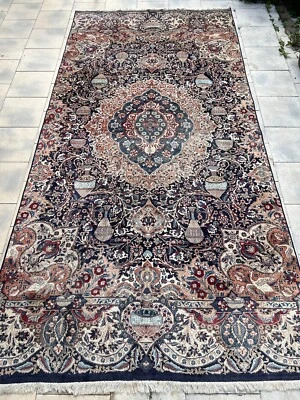 Kashmar Teppich Orient Perser Rug Schurwolle Ausgrabungsmuster Sondermaß Vintage - Bild 1 von 4