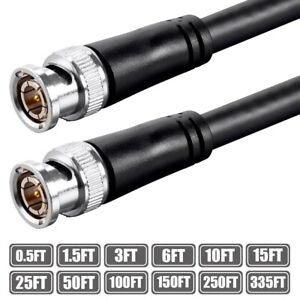 0.5FT BNC Male to Male UHD SDI RG12 Digital Video Coax Coaxial Cable 75 Ohm LOT