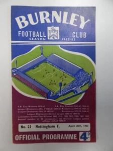 BURNLEY v NOTTINGHAM FOREST | 1962/1963 | DIV. 1 | 20 APR 1963 | UK FREEPOST - Picture 1 of 3