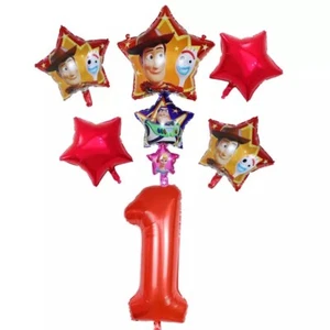 Toy Story 4 Foil Balloons 6pcs Set For 1 Year. - Picture 1 of 5