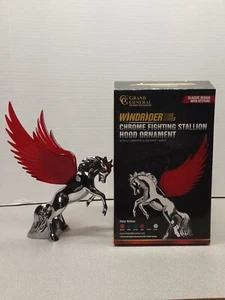 Grand General Lighted Hood Ornament Chrome Fighting Stallion Windrider Red Wing - Picture 1 of 2