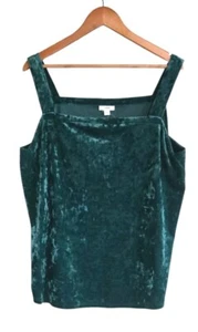 J.Jill Tank Top Women's XL Green Crushed Velvet Boxwood Luxury New - Picture 1 of 6