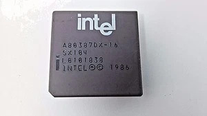 Nuevo Coprocesador de Cerámica Intel CPU A86387DX-16 SX104 L0101838 IS 008 Vintage ""86 - Imagen 1 de 4