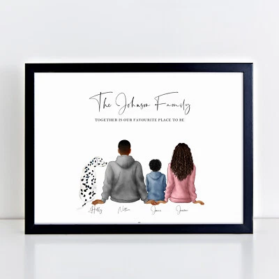 VIOLET GRACE Personalised Our Family Print New Home Decor Framed Gifts For Birthday