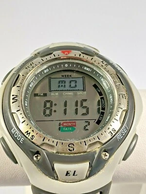 Men's two Tone Gray Tone Bijoux Terner Day Date Month Digital Sport Watch WR 30M - Image 1 of 4