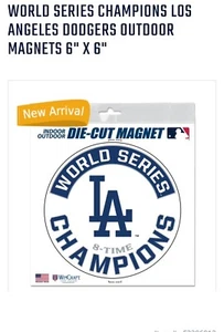 Los Angeles Dodgers 8X World Series Champs 6x6” Indoor Outdoor Magnet MLB - Picture 1 of 1