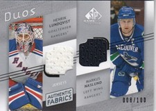 2008-09 SPGU Authentic Fabrics Duos Jersey #AF2-LN - LUNDQVIST NASLUND /100