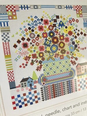 Counted Cross Stitch Kit COUNTRY FLOWERS Folk SAMPLER Aida 14 Riverdrift House