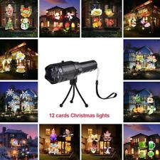 12 Patterns Christmas Projector Lamp LED Moving Snowflake Laser Light Party