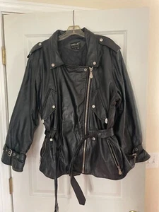 Chaqueta moto vintage mujer, cuero - Imagen 1 de 6
