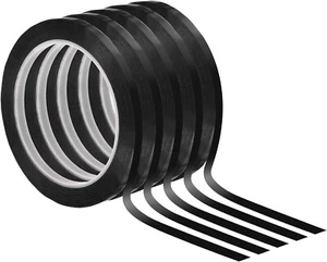 Cinta Blanca Para Pizarra Y Delgados Para Marcar Graficos Negro Pack De 5 Rollos - Picture 1 of 6