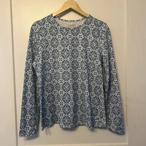 Hang Ten Women’s Long Sleeve Blue Abstract Beach Stretch Long Sleeve, Size L - Picture 1 of 10