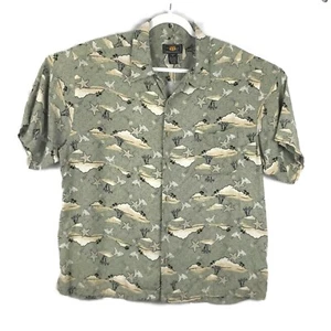 Route 66 Hawaiian Shirt Mens XL Camp Tropical Print Short Sleeve Rayon Beach - Picture 1 of 6