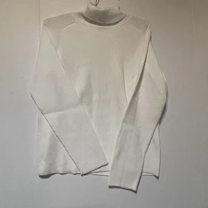 Suéter De Colección Pursuits Ltd Para Mujer XL Algodón Manga Larga Acanalado Cuello Alto Marfil - Imagen 1 de 4