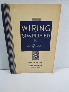 Vintage WIRING SIMPLIFIED 1956 By:  H.P. Richter 25th Edition, Softcover Booklet - Picture 1 of 10