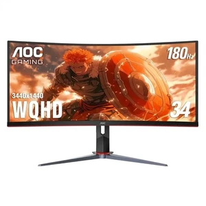 AOC CU34G2XP 34" UW-QHD Curved LED Monitor, Black - Picture 1 of 8