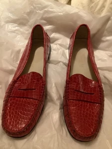 Mocasín Centavo TOD’S Gommino Rojo Cuero Repujado EXCELENTE ESTADO - 37 - Imagen 1 de 5