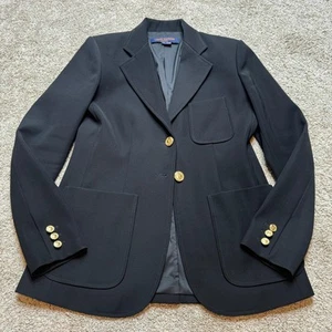 Louis Vuitton Black Blazer Suit Jacket with Gold LV Buttons Size 38 Uniform  - Picture 1 of 7
