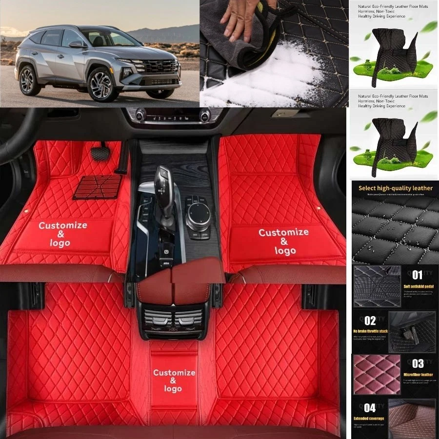For Hyundai Tucson Car Floor Mats Luxury Waterproof Liners Carpets Cargo Custom Foto 1 de 4