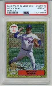 2022 TOPPS SILVER PACK 1987 CHROME PROMO SERIES 2 NOLAN RYAN RANGERS PSA 10 RARE - Picture 1 of 2