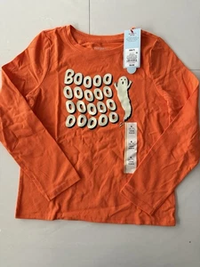 Cat & Jack Halloween "BOOOOOO" Ghost T-Shirt Size S 6-7 - Picture 1 of 3