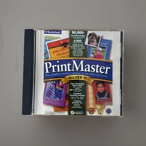 BRODERBUND PRINT MASTER 11 VERSION 2003 CD-ROM PRPGRAM WINDOWS EXE 95/98/XP ART - Afbeelding 1 van 6