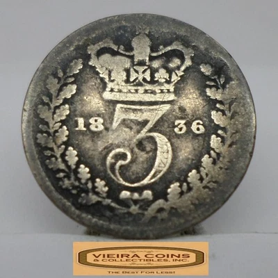 1836 Great Britain Silver 3 Pence - #C52565NQ - Image 1 of 2