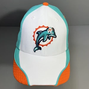 Miami Dolphins Hat Cap Fitted Mens L/XL Teal White Orange NFL Football Reebok - Picture 1 of 7