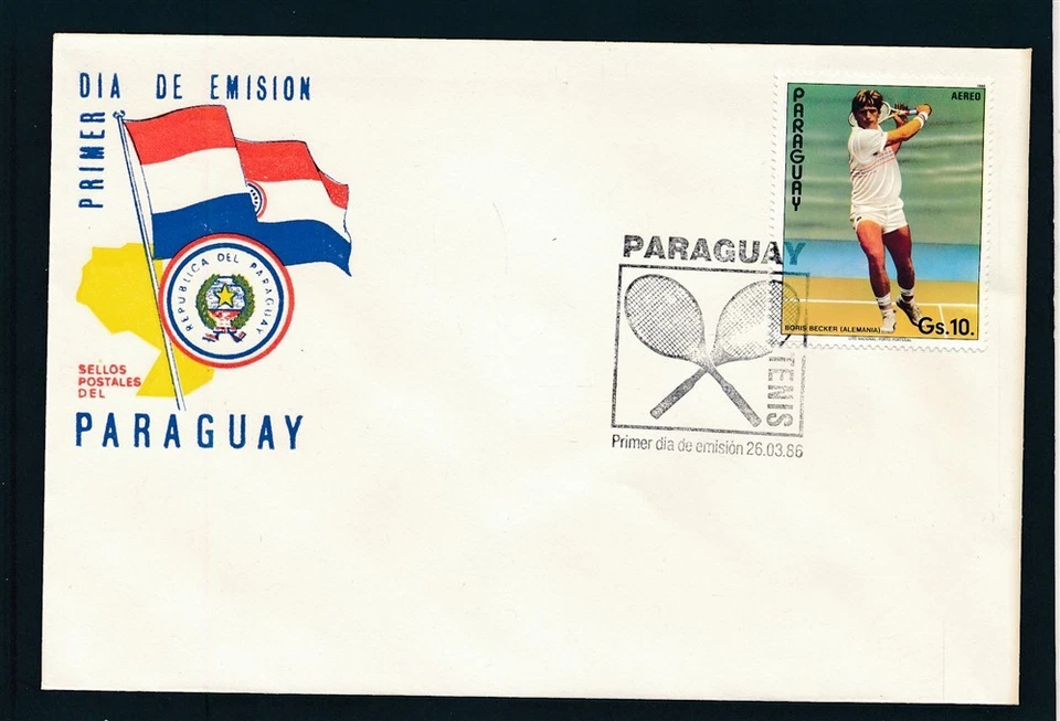 Paraguay FDC Tennis Boris Becker - Image 1 of 1