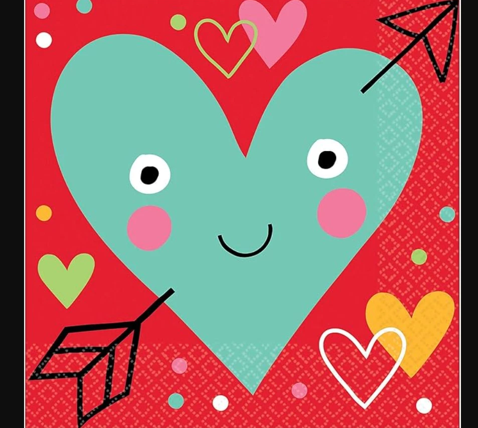 Imagen del producto Servilletas de bebida I Heart Face You - 5"" x 5"" | 36 piezas Foto 1 de 1