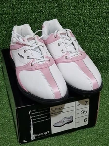 Slazenger Ladies Golf Shoes With Spikes Size UK 6 White & Pink Boxed  - Picture 1 of 15