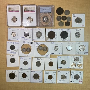 Lotto immobiliare di monete numismatiche - NGC & PCGS - monete argento - 1800 e altro - Foto 1 di 15