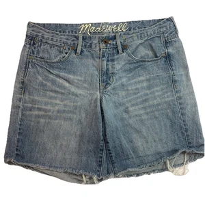 Madewell Womens Shorts 29 Blue Relaxed fit denim shorts  Raw Hem Jean - Picture 1 of 7