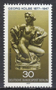 Germany West Berlin 1977 MNH Mi 543 Sc 406 Georg Kolbe ,sculptor,artist ** - Picture 1 of 1