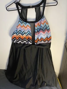 Swim suit women’s 3x two piece tank shirt mesh back shorts NEW. Plus Size - Picture 1 of 9