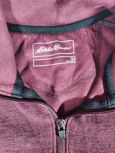 Maglione uomo Eddie Bauer 1/4 zip maglia spessa marrone taglia alta grande. - Foto 1 di 5